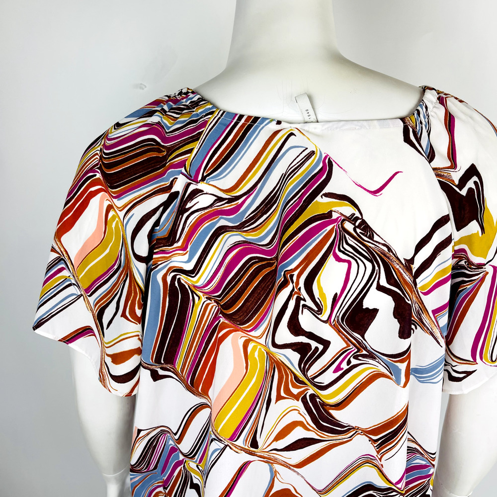 Cato Womans Sz 18/20W Short Sleeve Blouse Top Abstract Button Front - Picture 7 of 9